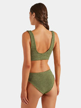 Angel V Neck Bikini Metallic Moss