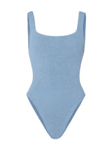 Square Neck Low Back One Piece Sky Blue
