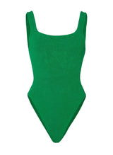 Square Neck Low Back One Piece Emerald