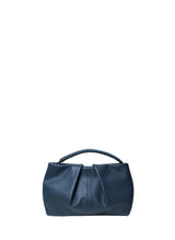 Maxi Pleated Clutch Smooth Leather Blue