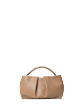 Maxi Pleated Clutch Smooth Leather Camel