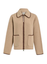Ruiko Zip Through Fleece Jacket Light Taupe