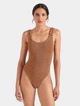 Domino Classic Hoops One Piece Metallic Cocoa