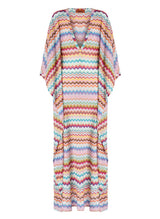 - Long Beach Caftan with Micro Zigzag Pixel Motif L / Color Apoella