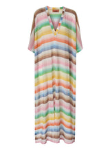 - Long Caftan Cover-up With Dégradé Zigzag Motif M / Color Apoella