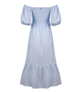 Ophelia Smocked Maxi Puff Sleeve Dress Sky APOELLA