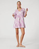 Linen Wide Tunic Jungle Lilac