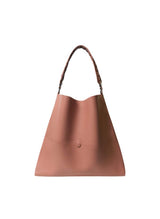 Slim M Stitch Tote Peach by Callista Crafts | Grained Leather Tote Bag