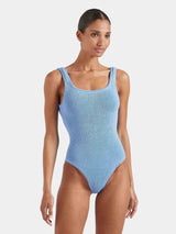 Square Neck Low Back One Piece Sky Blue