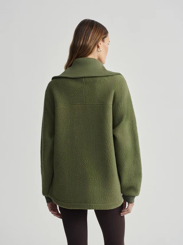 Activewear Varley Eleanor Patch Pochet Fleece Jacket Winter Moss Apoella