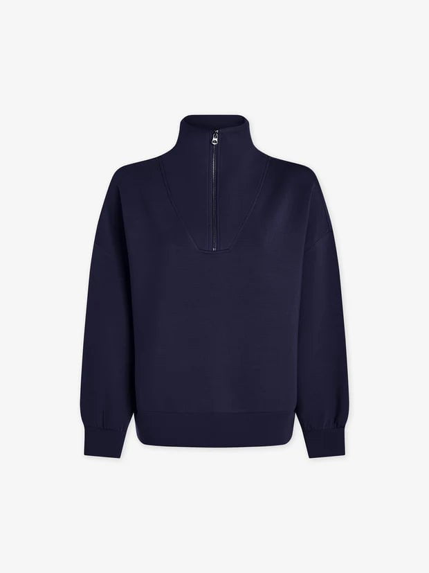 Activewear Varley Hawley Half Zip Sweater Blue Nights Apoella