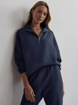 Activewear Varley Hawley Half Zip Sweater Blue Nights Apoella