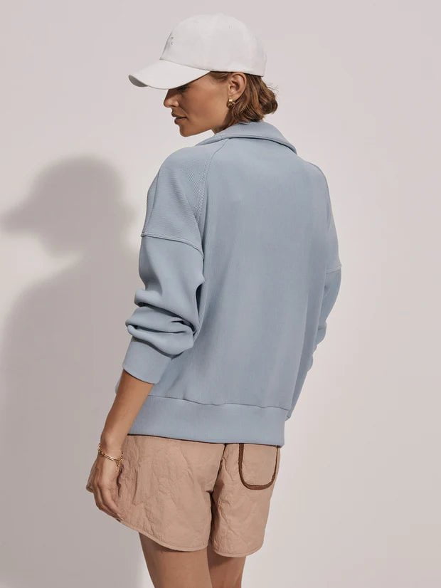 - Rhea Half Zip Sweater Ashley Blue Apoella