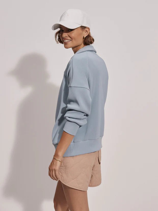 - Rhea Half Zip Sweater Ashley Blue Apoella