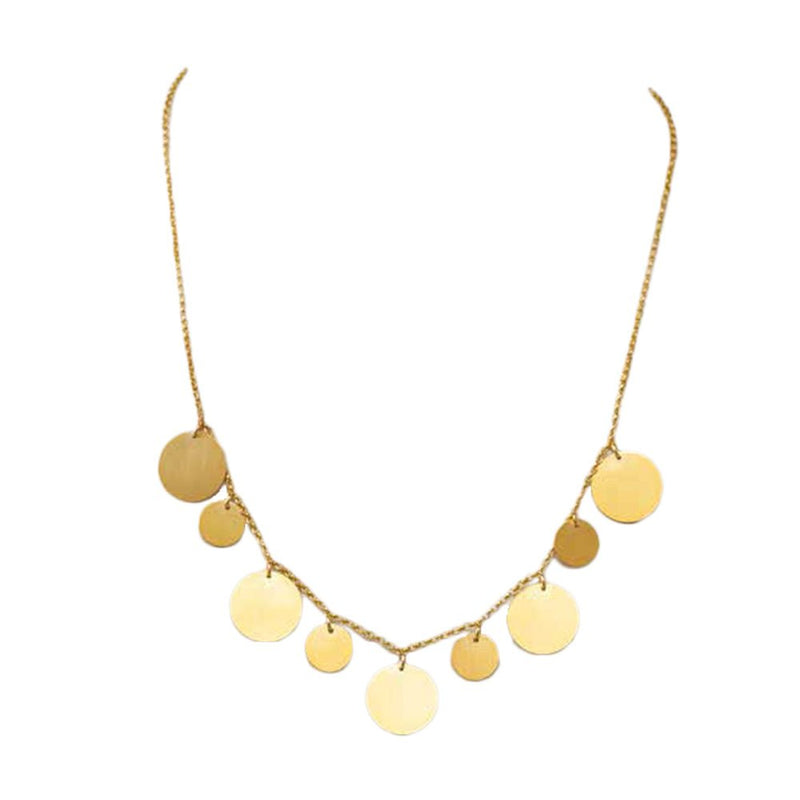 - Ali Coin Long Necklace Gold Pl O/S Apoella