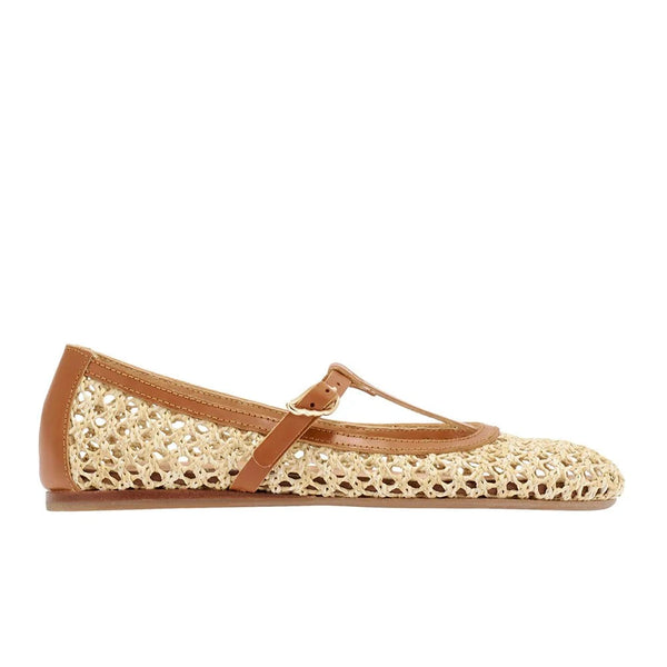 Ballerinas Ancient Greek Sandals Aerati Raffia Ballerinas Brown/Natural Apoella