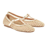 Ballerinas Ancient Greek Sandals Aerati Raffia Ballerinas Platinum/Natural Apoella