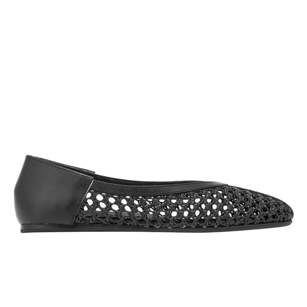 Ballerinas Ancient Greek Sandals Aeropi Raffia Ballerinas Black Apoella