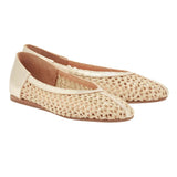 Ballerinas Ancient Greek Sandals Aeropi Raffia Ballerinas Platinum/Natural Apoella