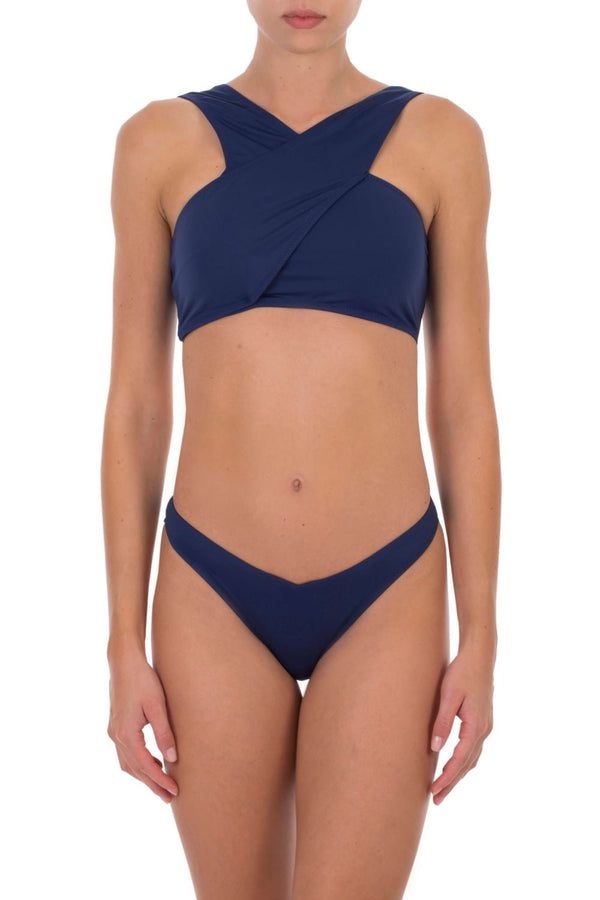 Bikini Emmanuela Swimwear Bella Cross Front Bikini Blue Apoella