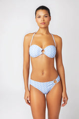 Bikini Heidi Klein Tinos Ring Bandeau Bikini Light Blue/White Apoella