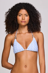 Bikini Heidi Klein Tinos Ring Triangle Bikini Light Blue/White Apoella