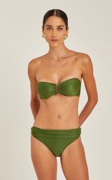 Bikini Lenny Niemeyer Drop Bandeau Ruched High Waist Bikini Cactus Apoella