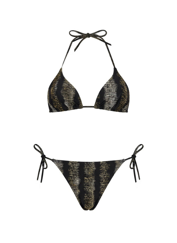 Bikini Lenny Niemeyer Triangle Gold Detail Bikini Black Apoella