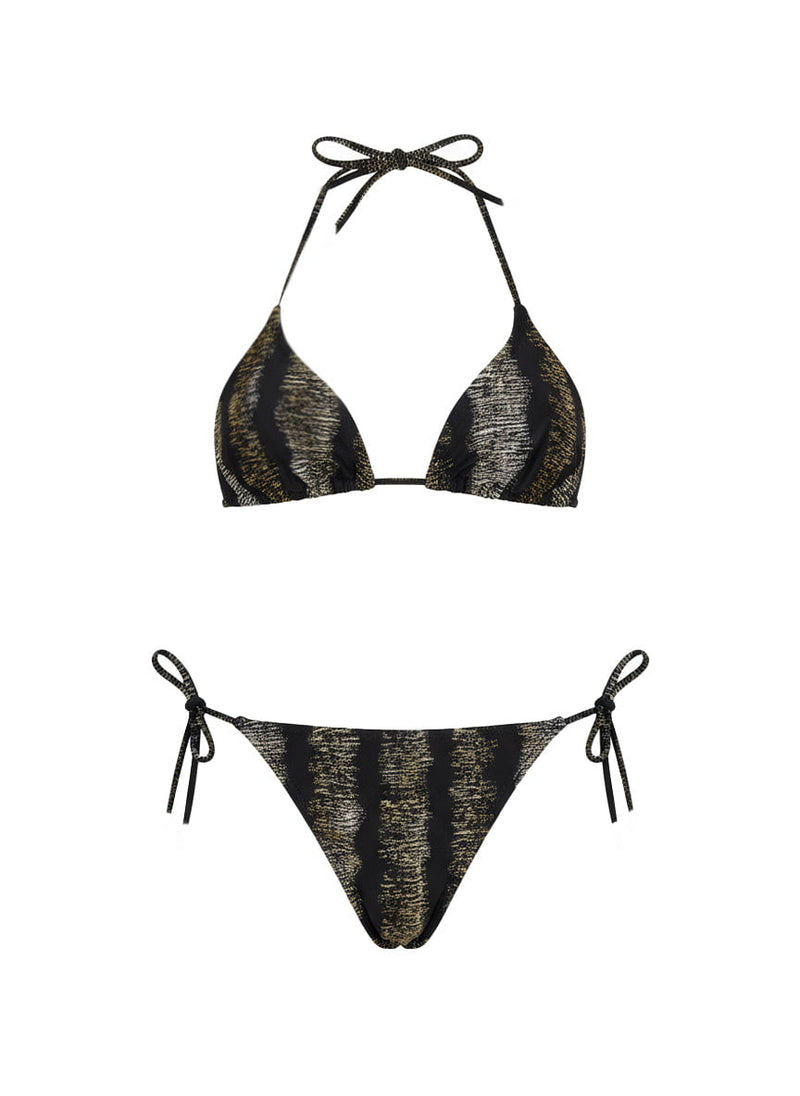 Bikini Lenny Niemeyer Triangle Gold Detail Bikini Black Apoella