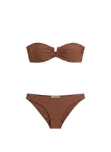 Bikini Lenny Niemeyer V Bandeau Mid Rise Bikini Cappucino Apoella