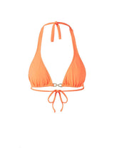 Bikini Melissa Odabash Antibes Ruched Halterneck Chain Detail Bikini Top Orange Apoella