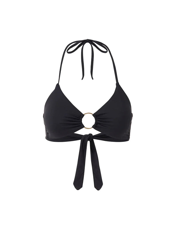 Bikini Melissa Odabash Hamburg Halterneck Ring Detail Bikini Top Black Apoella