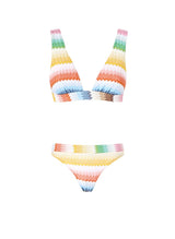 Bikini Missoni Triangle Bikini Degrade Micro Chevron Lurex White Multi Apoella