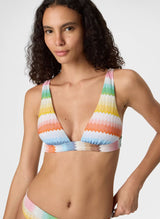 Bikini Missoni Triangle Bikini Degrade Micro Chevron Lurex White Multi Apoella