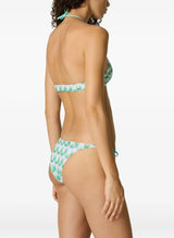 Bikini Missoni Triangle Bikini Floral Lace Blue Green Apoella