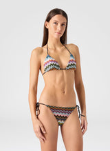 Bikini Missoni Triangle Bikini Loom Knit Chevron Dark Multi Apoella