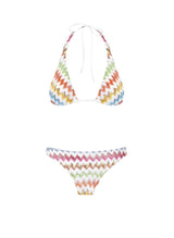 Bikini Missoni Triangle Bikini Micro Chevron Lurex White Multi Apoella