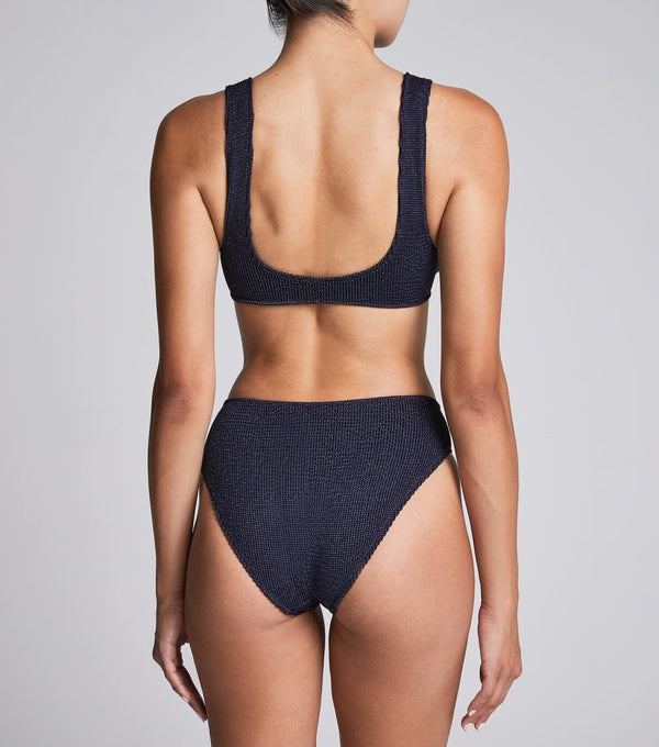 Bikini Stefania Frangista Ali Hoop Over The Shoulder Bikini Seersucker Blue Apoella