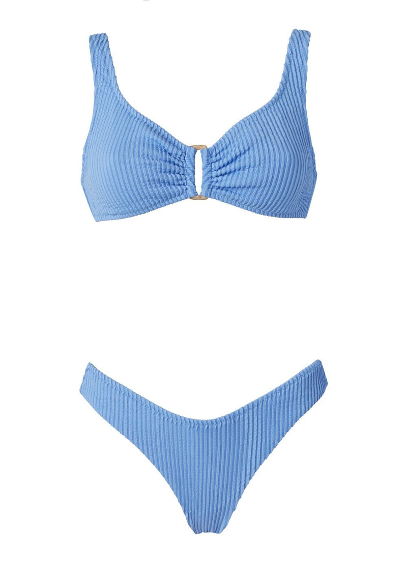 Bikini Stefania Frangista Lenny V-bar Bikini Curly Sky Blue Apoella