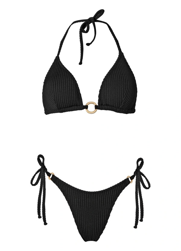 Bikini Stefania Frangista Lotta Triangle Bikini Curly Black Apoella