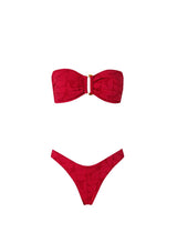Bikini Stefania Frangista Melita Bandeau Bikini Jacquard Lipstick Apoella