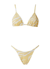 Bikini Stefania Frangista Quinn Triangle Over The Shoulder Bikini Rib Yellow Zebra Apoella