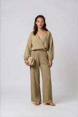 Blouses APLA Alpha VI Shiny Croise Top Beige Apoella