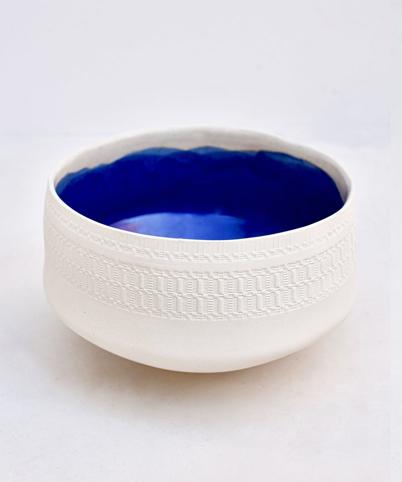 Bowls Zeus n Dione Kiathos Bowl Ivory Matte Blue Ivory Navy Blue / O/S Apoella