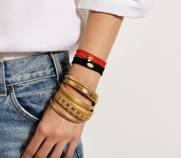 Bracelets Antonia Karra Melissa Macrame Bracelet Coral Gold Plated O/S Apoella