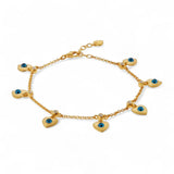 Bracelets Ileana Makri Love Heart Multi Eye Bracelet Gold Plated O/S Apoella