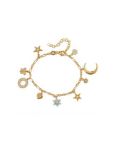 Bracelets Marianna Lemos Charm Bracelet Gold/Aqua O/S Apoella