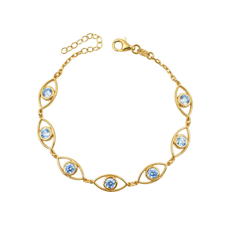 Bracelets Marianna Lemos Eye Bracelet Gold/Aqua O/S Apoella