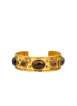 Bracelets Sylvia Toledano Byzantine Thin Cuff With Stones Bracelet Gold/Quartz Fume O/S Apoella