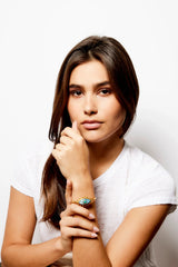 Bracelets Sylvia Toledano Third Eye Thin Cuff Calcedoine/Turquoise O/S Apoella